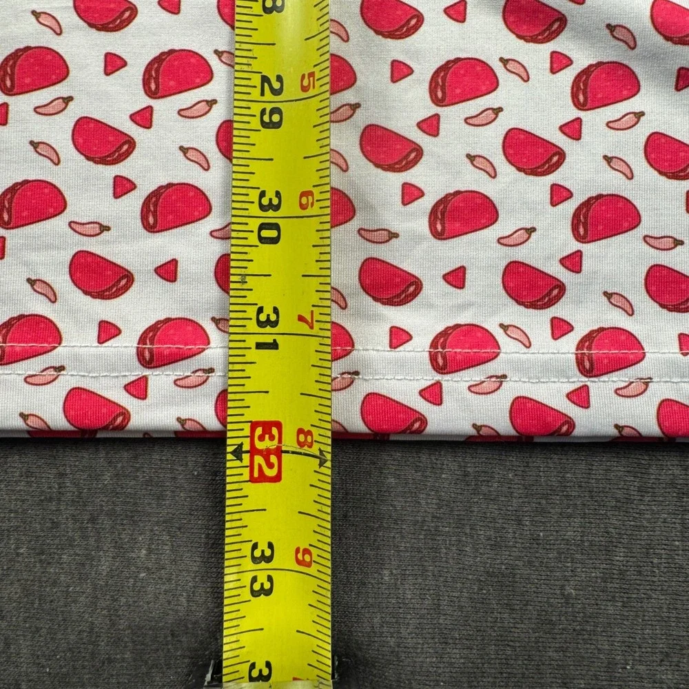 Bogey Bros Golf Co Mens XXL Taco Chili Pepper Print Performance Polo Shirt Pink - Picture 8 of 11